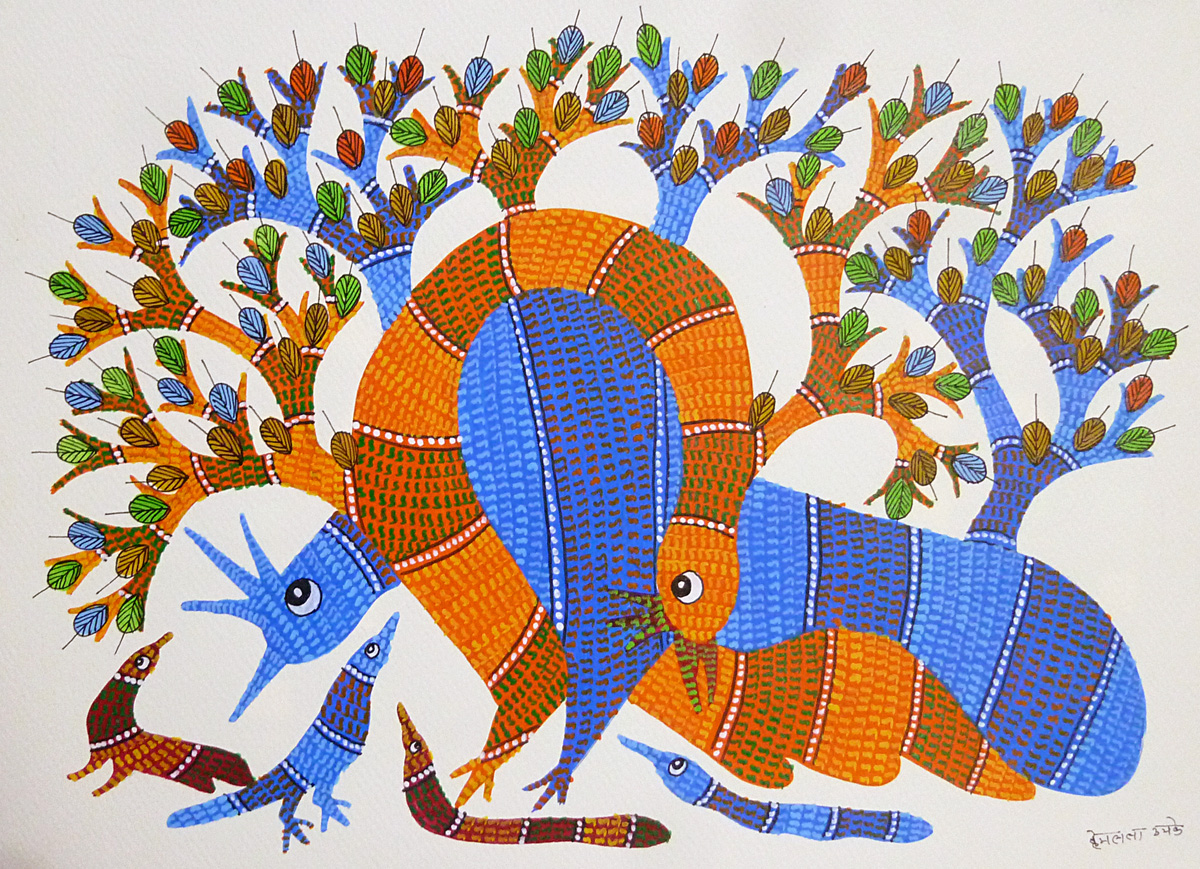 gond art human figures