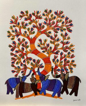 Traditional madhubani folk art, by the artist Sweta Patel