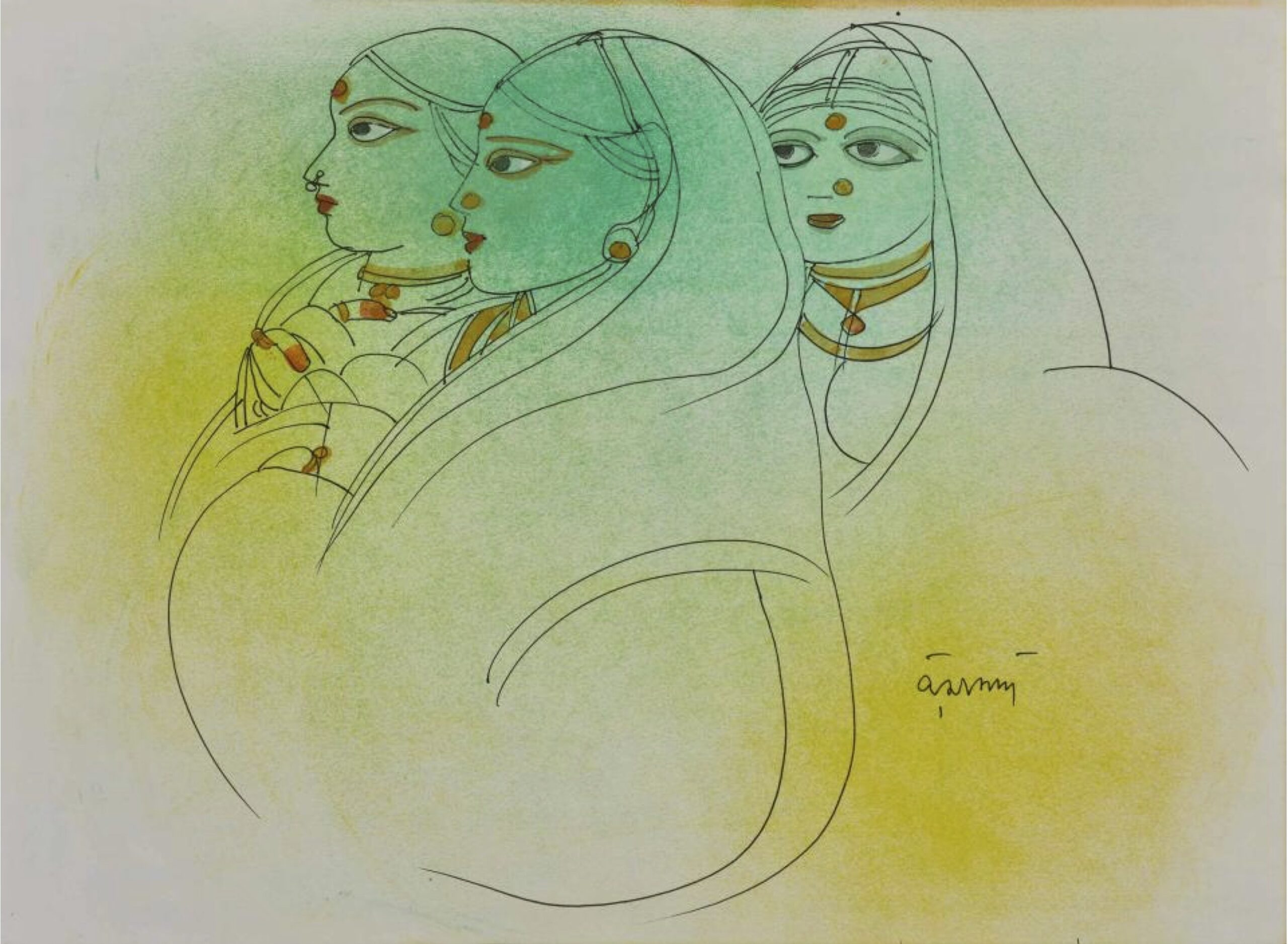 RAMANANDA BANDYOPADHYAY 11.5 x 16 inches. RAMANANDA BANDYOPADHYAY 11.5 x 16 inches.